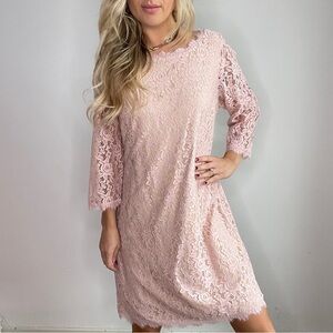 Eliza J Light Blush Pink Lace Sheath Dress